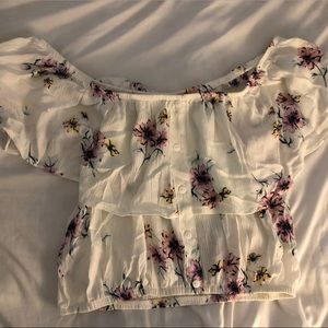 Pacsun of the shoulder floral top
